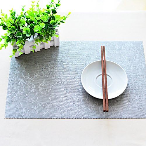QOANDUAKAZA Thick waterproof table mat table mat, rectangular cup mattress pad pad pad mat heat insulation cushion European table cloth mat,silvery