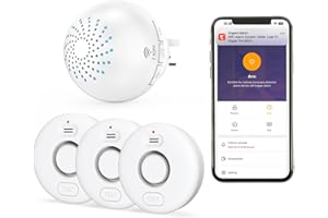 SINGCALL Wi-Fi Water Sensor Alarm Leak Detector For Home Water Spill Leak Detector Water Leak Alarm For Kitchens Basements Bathrooms 3 Detectors and 1 Gateway(2.4G Only)