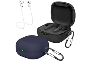 easyBee Etui kompatybilne z JBL Vibe Flex/JBL Wave Flex/JBL Wave 300 TWS, z 2 paskami zabezpieczającymi przed zgubieniem, silikonowe etui, odporne na uderzenia, etui na słuchawki Bluetooth –