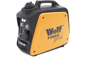 Wolf 800w Petrol Inverter Generator Portable Power Genie 2.6HP 4-Stroke 1 x 230V 13amp Socket 12V 4amp DC Output - 2 Years Warranty