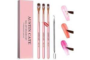 GUEGINE Acrylic Nail Brush 3 Pieces Acrylic Brushes for Nails Acrylic Nail Brush set Acrylic Nail Brushes 8.5/7.5/7mm Suitable for Beginners, 3D Manicure Carving Tool with 1 Dead Skin Shovel