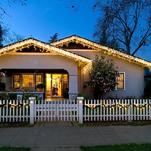 NuteDawn 100er LED Solar Kupferdraht Lichterkette Warmweiß 12 Meter, Wasserdichte Solar Außen Sternen Lichterketten Beleuchtung für Garten, Wohnungen, Tanzen, Weihnachtsfeier, Magische Beleuchtung-Dekoration Innen, Schlafzimmer, Fenster (Warmweiß-10M) - 7
