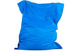 Bean Bag Bazaar Giant Bean Bag, Blue, Water Resistant Fabric, Floor Cushion, Beanbag for Indoor and Outdoor Use, Bean Bag with Filling Included, 180cm x 140cm, Gaming, Living Room, Garden