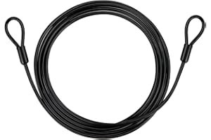 GUNGY Kabel antykradzieżowy do rowerów, stalowy kabel bezpieczeństwa rower o długości 4 mm, grubość z powłoką PCW do kłódki w kształcie litery U lub dysku czarny