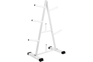 MOVIT Support pour disques d'haltères Arbre d'haltères, réception des disques: 30mm Choix de Couleur: Noir ou Blanc, à Charger jusqu'à 250 kg, 7 Barres