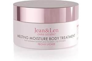 Jean & Len Melting Moisture Body Treatment Peony & Lychee, pour un résultat de soin parfumé, beurre corporel traitant, sans parabènes ni silicones, végétalien, 200 ml