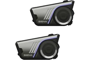 Sena 60S Cuffie per comunicazione motociclistica con interfono WAVE, Mesh e Bluetooth, SOUND di Harman Kardon 2a generazione, Confezione Doppia