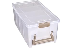 ArtBin 0365506 6925AB Semi Satchel mit 3 herausnehmbaren Trennwänden, tragbarer Kunst-und Bastel-Organizer mit Griff, [1] Kunststoff-Aufbewahrungskoffer, transparent, Gold, 0
