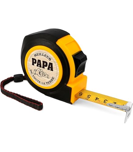 Mètre Ruban Personnalisé Gravé - Cadeau Pour Papa, Grand-père, Mari, 3 Mètres, Couleur Orange
