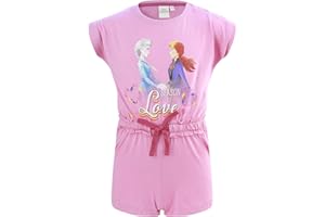 Frozen Movie Disney - Bambina - Tutina Completo Estivo Top a Maniche Corte e Short - Elsa e Anna - Cotone - Primavera Estate - Prodotto Originale