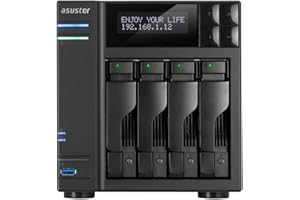 ‎ASUS Asustor AS7004T-I5 4-Bay NAS-Systeme, Intel Core i5, 3 GHz Quad-Core, 8GB DDR3, GbE x 2, HDMI, SPDIF, PCI-E (10GbE Ready), USB 3.0 und SATA, LCD Panel, WOL Mehrfarbig