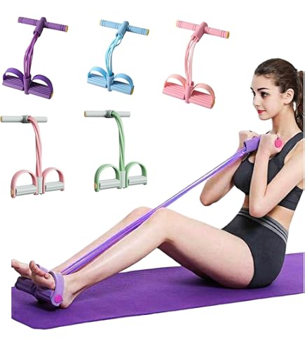 Corda Tensione Fitness Con 4 Tubi | Pedale Per Esercizi Gambe E Addominali | Resistenza Media