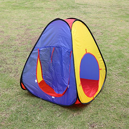 Kids Paly Tent tunnel Set,Zipom 3 in 1 Pop Up Children Play Tunnel Tent House with 1 Tunnel, 2 Tents and Zipper Storage Bag for Girls & Boys Indoor and Outdoor Garden Use