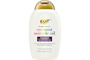 ‎OGX OGX Coconut Miracle Oil Shampoo 385 ml, feuchtigkeitsspendendes Haarshampoo mit Kokosöl für trockenes, geschädigtes und krauses Haar und angenehmen Kokosduft