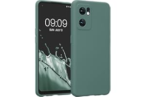 kwmobile Carcasa Compatible con OPPO Find X5 Lite Funda - Bordes elevados anticaídas - Case de TPU y Silicona con Interior de Microfibra - Verde Bosque