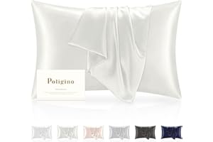 POLIGINO Poszewki na Poduszki z 100% Jedwabiu, 22 Momme, Właściwości Antybakteryjne, Niska Alergenność, Poszewka z Jedwabiu Chroni Twoje Włosy i Skórę, 1 szt 50x80cm, Beżowy