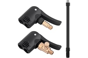 MELEBELLOT 2 In 1 Autoventil Hebelstecker, 2 Stück Autoventil Adapter mit Inflatorschlauch, für LKW Auto Reifenfüller