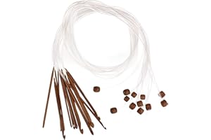 Gfamous 12 Piezas Agujas Crochet de Bambú,Ganchillos Crochet Kitcon Cable de Plástico,Set Agujas Ganchillo,Bambú Carbonizado Ganchos para Hilo de Tejer, Manualidades Tejidas y Ganchillo Tunecino