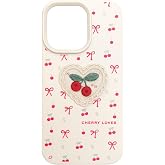 Lavderuar Cherry Loves Nakışlı Kawaii Kiraz Desenli Telefon Kılıfı &ndash; iPhone ile Uyumlu, Darbe Emici, Şık ve Dokulu Arka Kapak