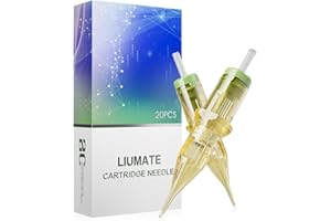 LIUMATE Aghi per Cartucce Tatuaggio - 20 pezzi #12 (1RL) Standard Round Liner Aghi per Tatuaggi usa e getta Professionale per Macchine Rotanti per Tatuaggi