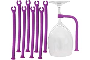 PPX Supporti Reggi Bicchieri da Vino, in Silicone, per Cestelli della Lavastoviglie, per Mantenere i Calici di Vino al Sicuro 8 Pezzi