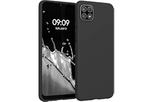 kwmobile Hülle kompatibel mit Samsung Galaxy A22 5G Hülle - weiches TPU Silikon Case - Cover geeignet für kabelloses Laden - Schwarz matt