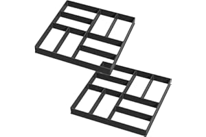 FIVMEN 2x Pflasterform Gießform Gehweg Schablone 8 Kammern DIY Garten Betonformen Schalungsform Pflastersteine Streichen aus Kunststoff Gehwegplatten, Quadrat 03