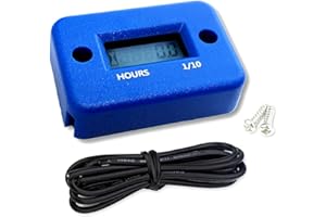 Greatangle Compteur d'heures de moto avec minuterie de batterie avec moto inductive numérique Moto Jet Ski minuterie accumulateur jauge de travail numérique bleu