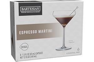 Bartesian Cocktail Mixer Espresso Martini - Ingrédients pour Vodka Cocktail - Capsules pour le Bartesian Cocktail Maker - Préparation sans alcool à mélanger avec des spiritueux - Lot de 8 capsules
