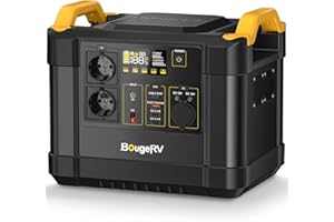 BougeRV Fort 1000 1120Wh Tragbare Powerstation mit 1200W Ausgang, LiFePO4 Stromgenerator mit 3500 Zyklen, Solar Generator mit PV-Eingang, Stromspeicher für Stromausfälle, Camping, Wohnmobil, Outdoor