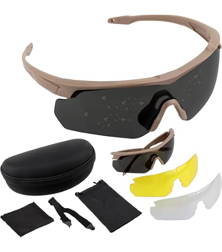Lunettes De Protection ESS Rollbar - Verres Interchangeables Fumés Et Clairs - Noir