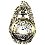 GYwink Retro Hohl Blume Hase Kaninchen Krankenschwester Taschenuhr watch-bronze