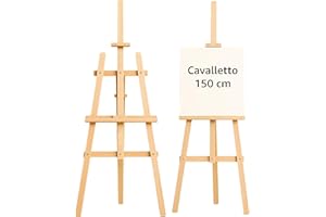 AMAZINGGIRL Cavalletto pittura in legno 150 cm - Cavalletti pieghevoli e regolabili in altezza per dipingere Tela e cavalletto per artisti pittori e tableau matrimonio Ideale per bambini e adulti