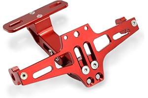 MZ-STORE Universel CNC Aluminium Arrière Supports de Plaque D'immatriculation pour Z650 Z750 Z800 Z900 Z1000 SX Z300 Z250/ MT-01 MT-03 MT-07 MT-09 MT-10 T MAX530 500 YBR 125 Xmax XJ6 (Rouge)