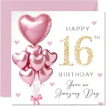 Biglietto Divertente Per 16° Compleanno – Ragazzo O Ragazza, Formato 20,3x13,5 Cm, Busta Inclusa, Spazio Per Messaggio Personale - 3