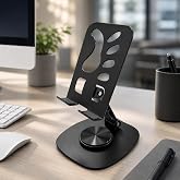 Coverzone Masa&uuml;st&uuml; Metal Tablet ve Telefon Tutucu Stand &ndash; 360&deg; D&ouml;ner, Yatay/Dikey Kullanım, Dayanıklı Metal G&ouml;vde, Ev ve Ofis