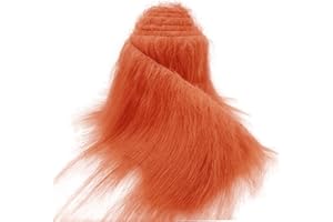 DOIOVE Tissu en fausse fourrure pour l'artisanat Orange, Peluche artisanale hirsute 5 x 170 cm pour bricolage barbe de Père Noël/Gnome, Fursuit, Costume de Cosplay d'Halloween de Noël fait à la main