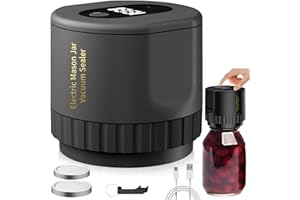 GBKDQQ Macchina sottovuoto elettrica per barattoli di conserve, macchina sottovuoto Mason, macchina per sottovuoto elettrica con 10 coperchi, set di sigillatura per conservare alimenti per barattoli
