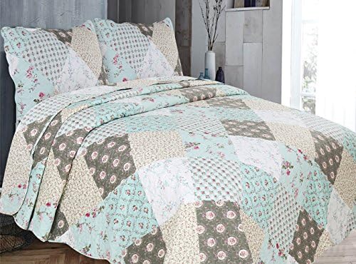 BedSpread Bed Throws Comforter set With Pillow Shams Fits King And Super King Size Bed Floral Reversible Polyester Luxury , Lotus