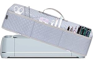 Ginsco Dust Cover for Cricut Maker 3, Cricut Maker, Cricut Explore 3 Machine, Cricut Explore Air 2, Cricut Maker Cover with 3 Front Pockets for Cricut Accessories and Supplies Tools Pens Gray