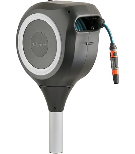 Kärcher automatische slanghaspel CR 7.220 (20 2m slang, draaibaar 0° – 180°, slangrem, spuitpistool, 2 slangaansluitingen, G3/4 met G1/2 reductiestuk