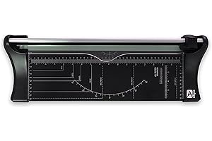 Albyco - Papierschneider A3 Schnittlänge 440 mm - Rollschneider, Schneidemaschine Papier, Schneidegerät, Schneidelineal - RSA3, Bis zu 8 Blatt 80-Gramm Papier - Stahl