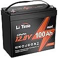 LiTime 12V 100Ah Mini LiFePO4 Lithium Battery, Upgraded 100A BMS, 10-Year Lifespan with Up to 15000 Cycles, Max. 1280Wh Energy LiFePO4 Battery in Small Size, Perfect for RV, Solar, Trolling Motor