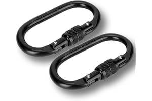 NATUDECO 2 uds., 25KN, mosquetón de bloqueo giratorio, Clips de hebilla de seguridad, aleación de acero en forma de O para Yoga, hamaca, Camping, columpio, correa para perro