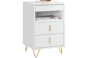 SoBuy Nattduksbord med 3 Lådor och Förvaringsfack 40x40x63 cm