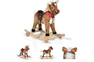 Moni, Cheval à Bascule, Peluche, ChipperWJ-302, Son, Coureurs et Roues Pliantes