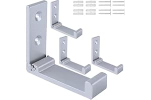 LAKIGOES Ganci Pieghevoli Da Parete,4 Ganci Appendiabiti Pieghevoli Da Parete In Alluminio,Gancio Per Organizer Singolo,Gancio Supporti Pieghevole A 90 ° Supporto Per Cuffie Per Bagno Cucina Camera Da Letto