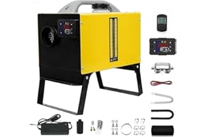 ‎SUNSTER Sunster 8 kW Dieselheizung, Diesel-Luftheizung All-in-One mit Fernbedienung & LCD-Bildschirm,AC-DC Adapter, Stütze，Schnelles Aufheizen, Tragbare Dieselheizung für LKW, Transporter, Wohnmobil