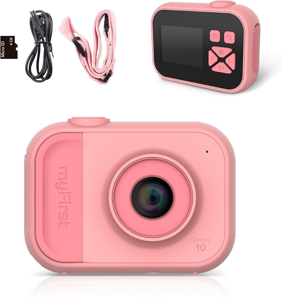 myFirst Camera 10 Çocuklar İçin Dijital Kamera | 4 Yaş ve Üzeri | 5 MP Fotoğraf | Full HD Video | 2 İnç IPS Ekran | 32 GB Kart Desteği | Tripod Uyumlu | Pembe