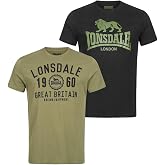 Lonsdale Bangor Double Pack Camiseta Hombre (Pack de 2)
